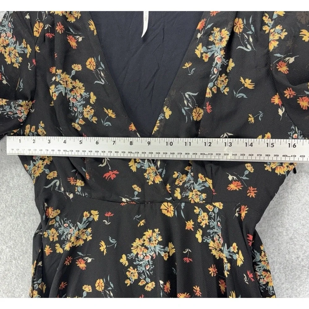 Free People Lilou Mini Dress Floral Boho Chic Bell Sleeve Western Festival Small